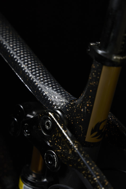 RideStyle textured frame protection film bulk roll with transparent finish for long-lasting bicycle frame protection.