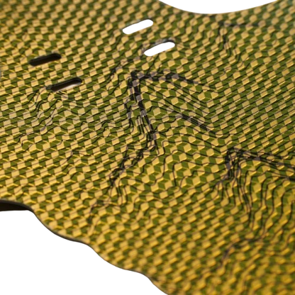 RideStyle Elevation mudguard installed on an e-MTB, featuring a contour line design inspired by mountain elevations and rugged terrain performance.