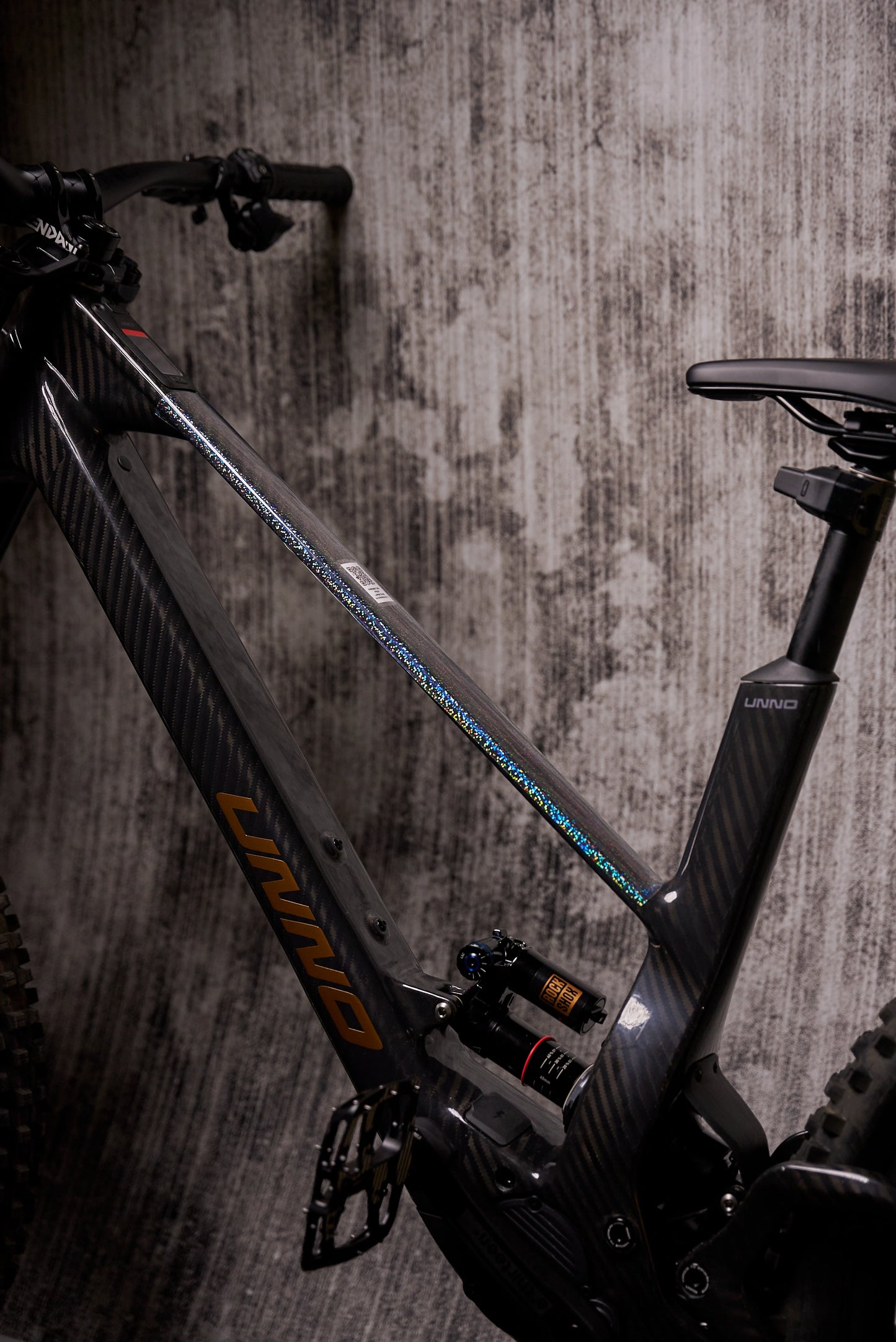 RideStyle clear cosmic frame protection film for mountain bikes, helping prevent rock chips, scratches and trail wear.