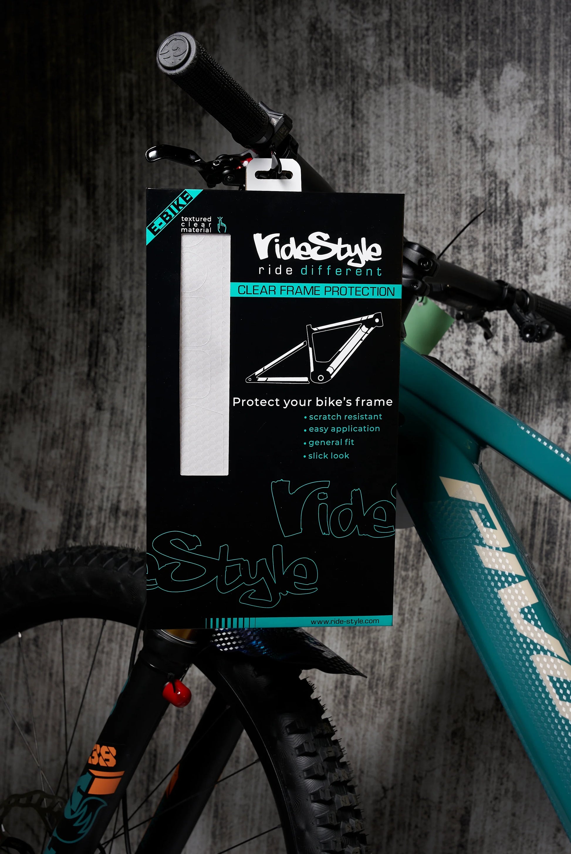 RideStyle Universal Ebike Frame Protection Kit designed to protect electric bike frames from scratches, rock chips and everyday wear.