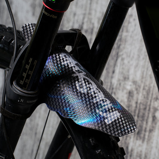 RideStyle e-MTB mudguard for mountain biking, durable design for heavy-duty trail use.